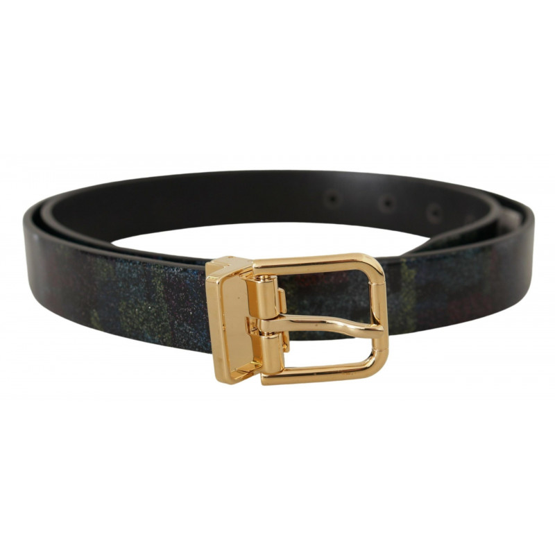 Cintura vernice metallica color oro pelle multicolore - 90 CM / 36