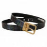 Cintura vernice metallica color oro pelle multicolore - 90 CM / 36