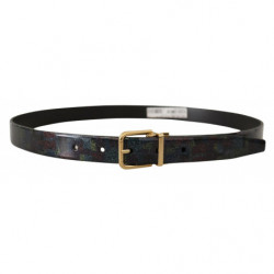 Cintura vernice metallica color oro pelle multicolore - 90 CM / 36