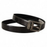 Cintura metallo tono argento pelle nera vernice puntinata - 90 CM /