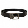 Cintura metallo tono argento pelle nera vernice puntinata - 90 CM /