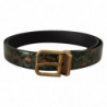 Cintura pelle multicolore Vernice Pavone Bronzo Metallo - 90 CM / 3