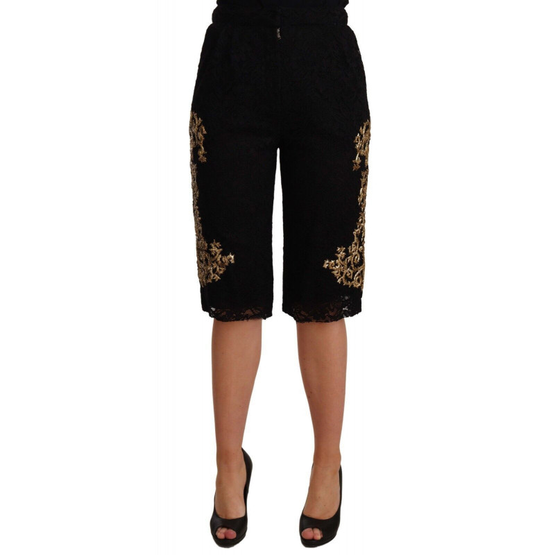 Pantaloncini SPECIAL PIECE in pizzo nero dorato barocco - IT40 - M