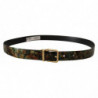 Cintura fibbia metallo color bronzo pelle nera verde - 90 CM / 36 I