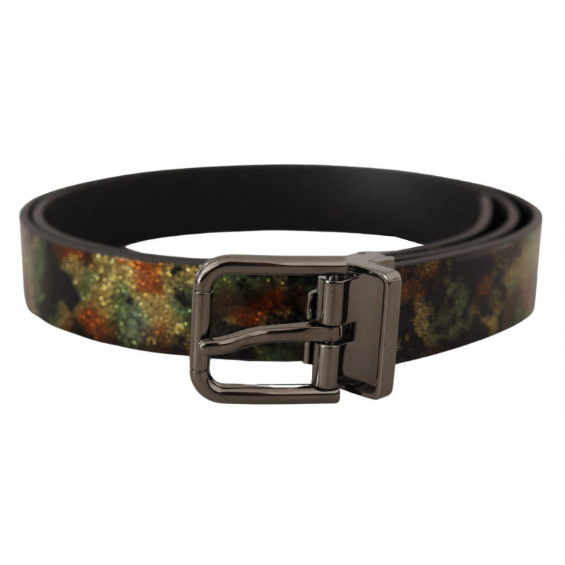 Cintura fibbia metallo nero pelle scintillante nera - 90 CM / 36 IN