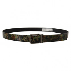 Cintura fibbia metallo nero pelle scintillante nera - 90 CM / 36 IN