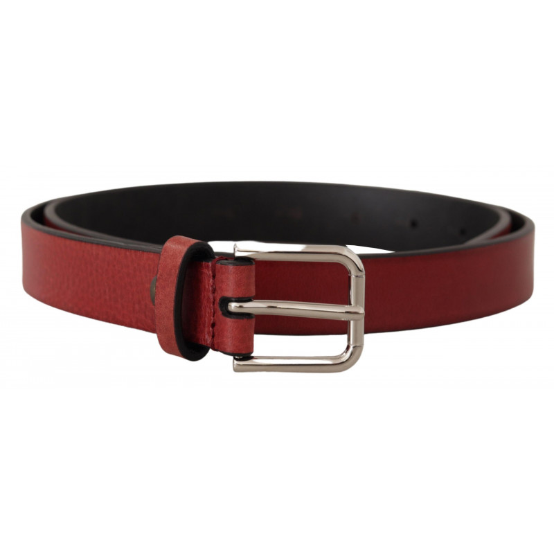 Cintura metallo argentato pelle vitello marrone - 85 CM / 34 INCHES
