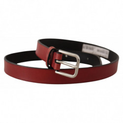 Cintura metallo argentato pelle vitello marrone - 85 CM / 34 INCHES