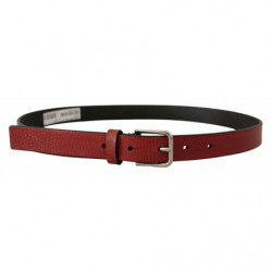 Cintura metallo argentato pelle vitello marrone - 85 CM / 34 INCHES