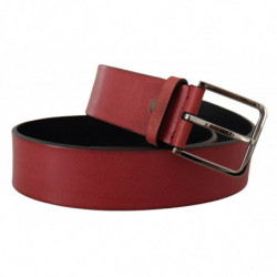 Cintura fibbia logo metallo argentato marrone Vitello - 85 CM / 34