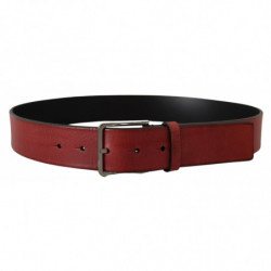 Cintura fibbia logo metallo argentato marrone Vitello - 85 CM / 34