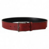 Cintura fibbia logo metallo argentato marrone Vitello - 85 CM / 34