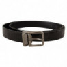 Cintura fibbia metallo verniciato pelle nera - 90 CM / 36 INCHES