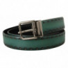 Cintura Giotto Verde Pelle Fibbia Metallo Argento - 90 CM / 36 INCHES