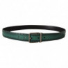 Cintura Giotto Verde Pelle Fibbia Metallo Argento - 90 CM / 36 INCHES