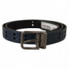 Cintura fibbia metallo pelle sottile traforata blu - 90 CM / 36 INCHES