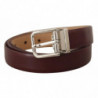 Cintura fibbia metallo argentato pelle vitello marrone scuro - 100