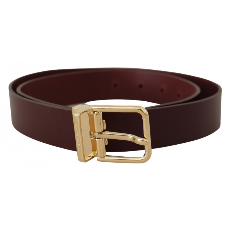 Cintura fibbia metallo dorato pelle vitello marrone - 90 CM / 36 IN