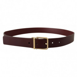 Cintura fibbia metallo dorato pelle vitello marrone - 90 CM / 36 IN