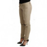 Pantaloni piegati slim fit fondo cotone denim beige - W26 - IT40