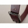 Cintura fibbia corona metallo argentato pelle marrone - 90 CM / 36