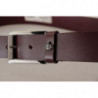 Cintura fibbia corona metallo argentato pelle marrone - 90 CM / 36