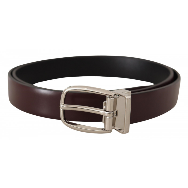 Cintura metallo argentato pelle marrone massiccio - 90 CM / 36 INCHES