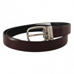 Cintura metallo argentato pelle marrone massiccio - 90 CM / 36 INCHES