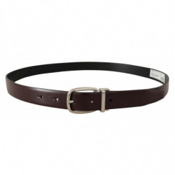 Cintura metallo argentato pelle marrone massiccio - 90 CM / 36 INCHES