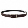 Cintura metallo argentato pelle marrone massiccio - 90 CM / 36 INCHES