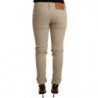 Pantaloni piegati slim fit fondo cotone denim beige - W26 - IT40