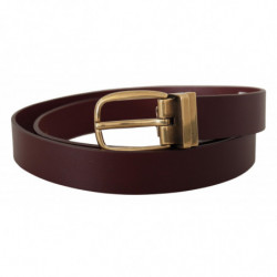 Cintura classica pelle marrone fibbia metallo dorato - 90 CM / 36 I