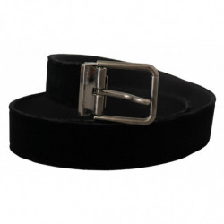 Cintura fibbia metallo cromato velluto nero - 90 CM / 36 INCHES