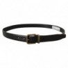Cintura fibbia scatola ottone spazzolato pelle vitello nera - 90 CM