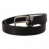 Cintura classica pelle vitello nera metallo argentato - 80 CM / 32