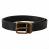 Cintura fibbia scatola metallo ottone pelle nera - 90 CM / 36 INCHES