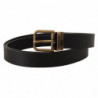 Cintura fibbia scatola metallo ottone pelle nera - 90 CM / 36 INCHES