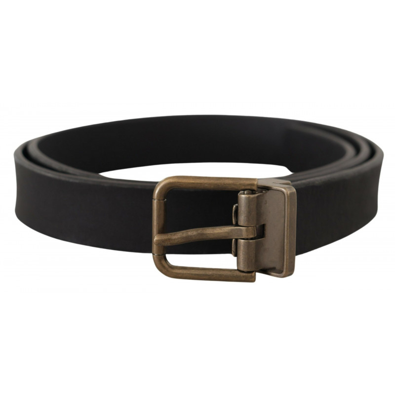 Cintura classica pelle nera fibbia metallo ottone - 90 CM / 36 INCHES