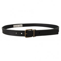 Cintura classica pelle nera fibbia metallo ottone - 90 CM / 36 INCHES