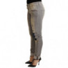 Pantaloni denim da donna orlo piegato slim fit cotone grigio - W26