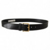 Cintura fibbia metallo logo tono oro pelle nera - 90 CM / 36 INCHES
