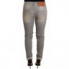 Pantaloni denim da donna orlo piegato slim fit cotone grigio - W26