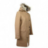 Cappotto da donna lana Kurt color cammello cappuccio pelliccia - IT40