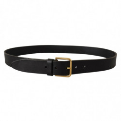 Cintura pelle vitello fibbia logo metallo dorato marrone - 95 CM /