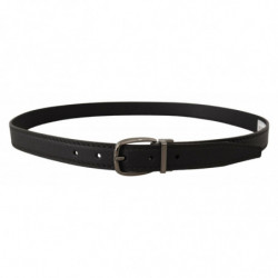 Cintura fibbia logo metallo pelle nera - 95 CM / 38 INCHES