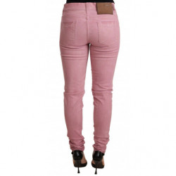 Pantaloni skinny denim da donna slim fit cotone rosa - W26 - IT40