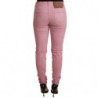 Pantaloni skinny denim da donna slim fit cotone rosa - W26 - IT40