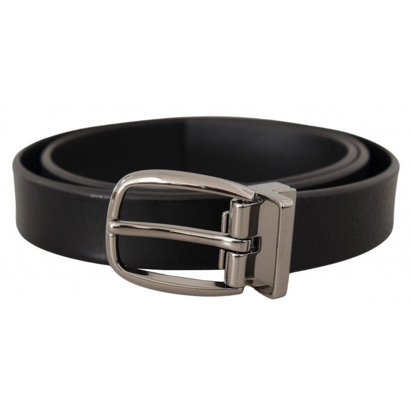 Cintura classica logo metallo pelle vitello nera - 80 CM / 32 INCHES