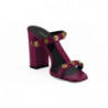 Sandali con tacco alto in pelle di vitello viola - EU37/US7