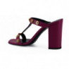 Sandali con tacco alto in pelle di vitello viola - EU37/US7